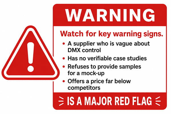 A red warning sign with an exclamation mark